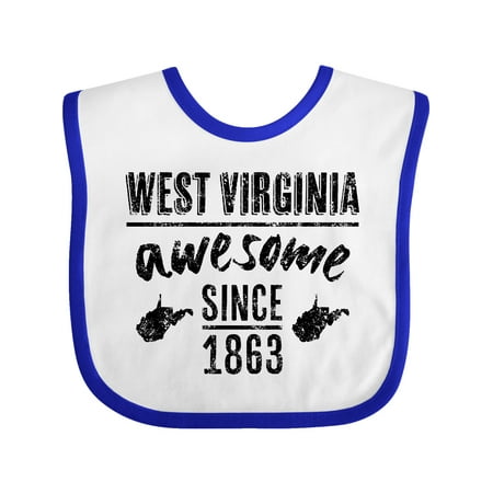 

Inktastic West Virginia Awesome Since 1863 Gift Baby Boy or Baby Girl Bib
