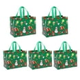 thumbnail image 2 of 5Pcs Large Christmas Gift Bags with Handles, Reusable Christmas Grocery Tote Bags for Christmas Holiday Gift Groceries Shopping Xmas Party Supplies, 2 of 6