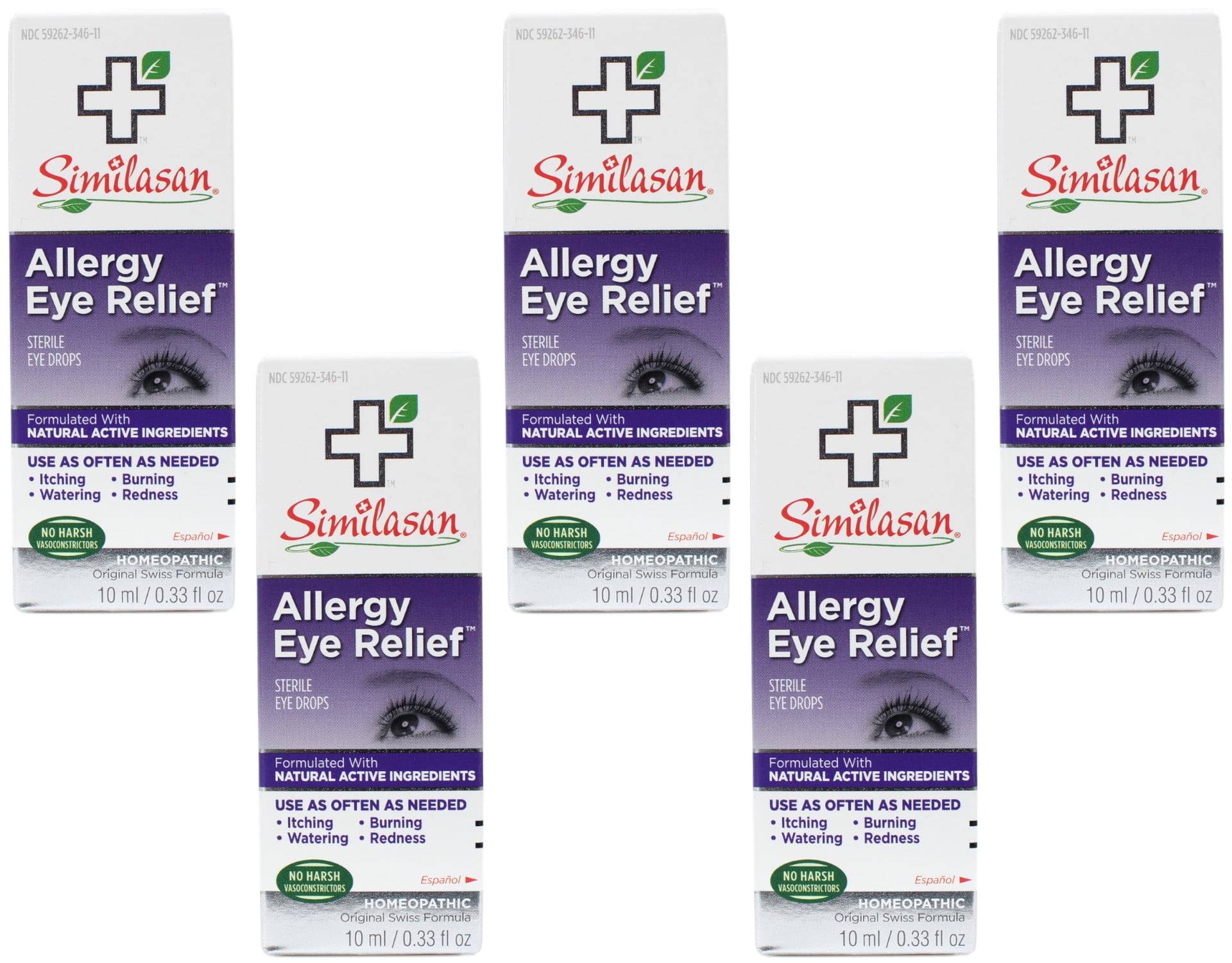 5 Pack Similasan Allergy Eye Relief 100 Natural 0.33oz (10 ml) Each