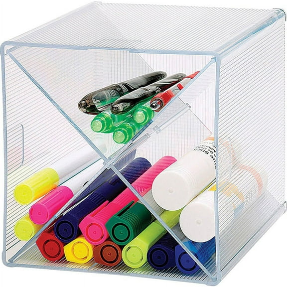Business Source X-Cube Storage Organizer - 4 Compartment(s) - 6" Height x 6" Width x 6" Depth - Desktop - 1 Each | Bundle of 2 Each