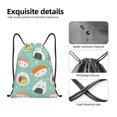 thumbnail image 4 of Xecao Kawaii Sushi Pattern Sports Drawstring Backpack - String Swim Gym Bag with Wet Proof Pocket for Women&Men-Small, 4 of 6