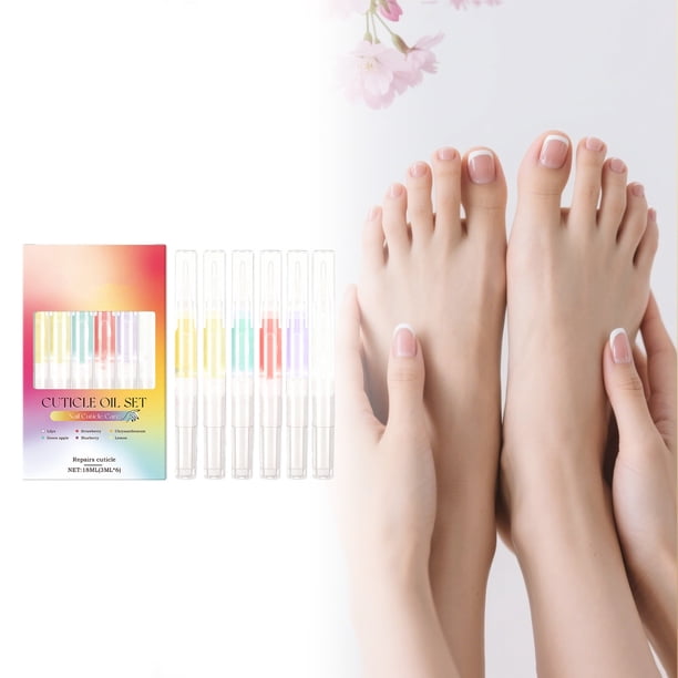 Esmalte de uñas natural en lápiz, aceite revitalizante para cutículas, repara cutículas, suaviza los bordes y fortalece las uñas, 6 unidades, 18 ml, cuidado de uñas