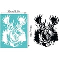 thumbnail image 2 of DIY 2Pcs 8.6x11 Inch Deer Pattern Self-Adhesive Silk Screen Printing Stencil Abstract Deer Mesh Stencils Animal Theme Reusable DIY, 2 of 9