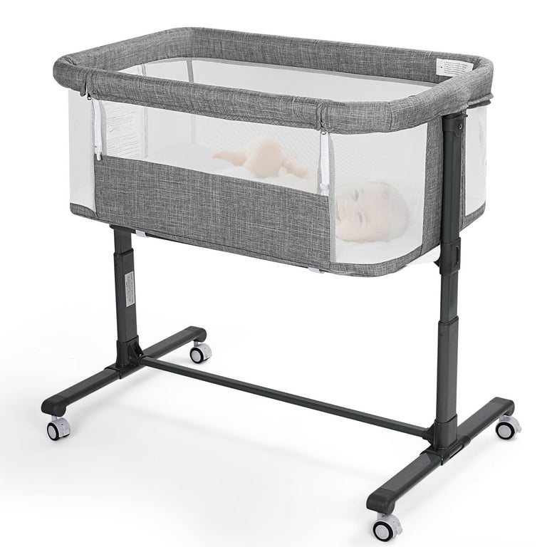 AILEEKISS Baby Bassinet with Wheels, Adjustable Bedside Sleeper