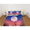 thumbnail image 2 of Cielo degradado luna llena juego de funda nórdica ropa de cama galaxia, espacio juego de cama completo,, 2 of 4