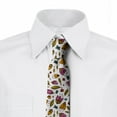 thumbnail image 2 of Colorful Necktie, Ornamented Floral Motifs, Dress Tie, 3.7", White Multicolor, by Ambesonne, 2 of 3