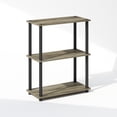 thumbnail image 1 of Furinno Turn-N-Tube 3-Tier Multipurpose Compact Display Rack, Shelving Unit, Bookcase, French Oak/ Black, 1 of 1
