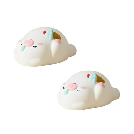 

Ice Pig Night Light Usb Charging Desktop Atmosphere Light Cute Birthday Silicone Pig Night Light 2PCS