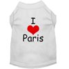 Pet Dog Cat Shirt Screen Printed, "I Love Paris"