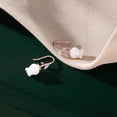 thumbnail image 4 of Solid 925 Sterling Silver Flower Crawler Cuff Earrings Wraps for Women Teens Flower Wrap Earrings Climber, 4 of 14