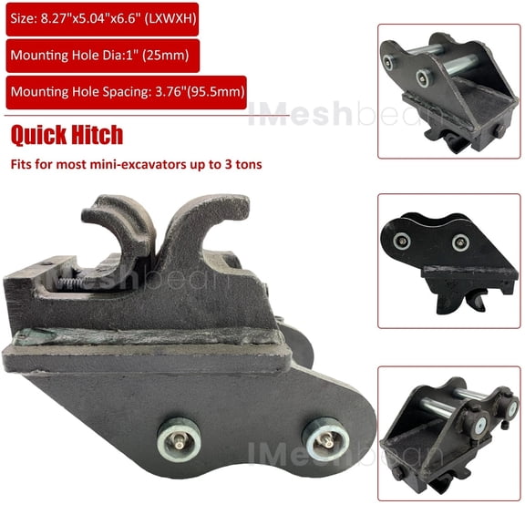 iMeshbean Quick Hitch Coupler Attachment For TYPHON Mini Excavators Small Digger Attachment US
