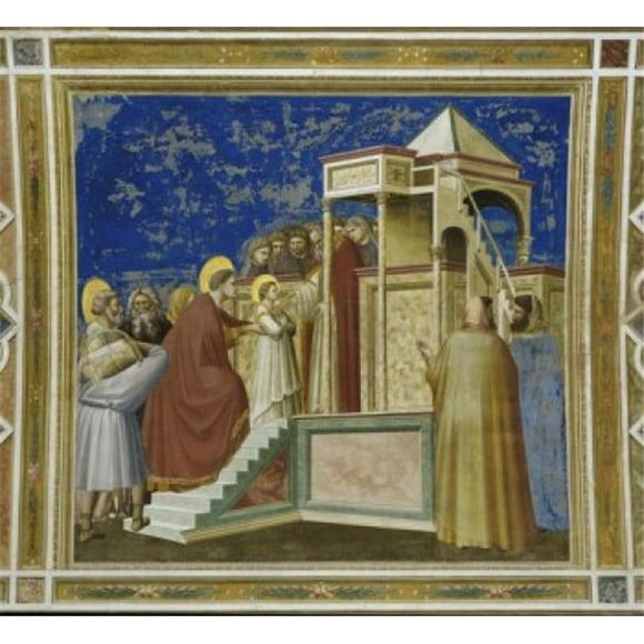 Posterazzi SAL26322 Presentation of the Virgin in the Temple C 1305-1313 Fresco Giotto Di Bondone C 1266-1337 Florentine Arena - 18 x 24 in.