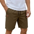 thumbnail image 2 of Havenre Men's Casual Cotton Shorts Summer Beach Vacation Short Pants Lightweight Drawstring Elastic Waist Chino Golf Shorts with Pockets Brown L, 2 of 10