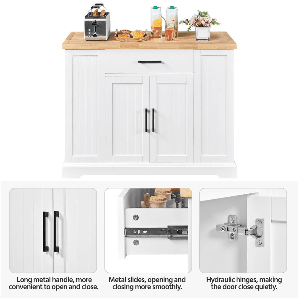 Alden Design Kitchen Islands with Drawers, Engineered Wood White, 36 in