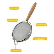 Vikakiooze Stainless Steel Fine Mesh Strainers for Kitchen,Metal Cooking Skimmer Ladle Colander With Handle Food Strainer Kitchen Tools For Kitchen Baking Oil Filter Flour Sifter Foam