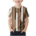 thumbnail image 2 of Frwgonr Boys Graphic T-shirts Kids Summer Crewneck Short Sleeve Tshirts Fashion Casual Tees 2-13 Years, Khaki, 2 of 4