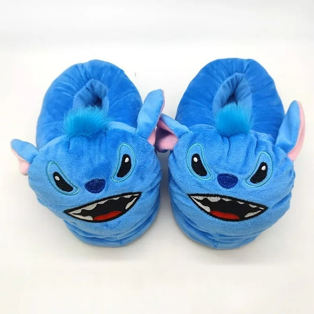 Zapatillas de algodón Stitch para el hogar, zapatos de dibujos animados de Disney Stitch, espuma de invierno azul, mantener el calor, regalo de cumpleaños para estudiantes