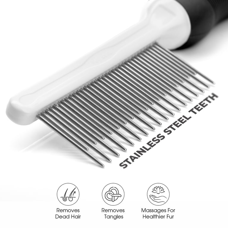 Metal Pet Comb, Long & Short Stainless Steel Teeth photo 5