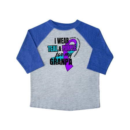 

Inktastic Suicide Prevention I Wear Teal and Purple for My Granpa Gift Toddler Boy or Toddler Girl T-Shirt