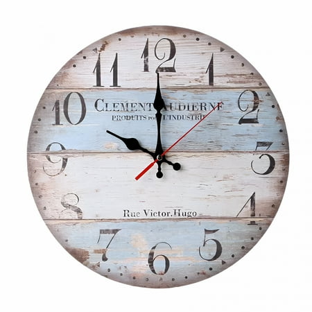 DESIGNICE Wall Clock Clocks Battery Operated Bathroom Kitchen Small Living Room Decor Farmhouse Simple Hanging Creative Round