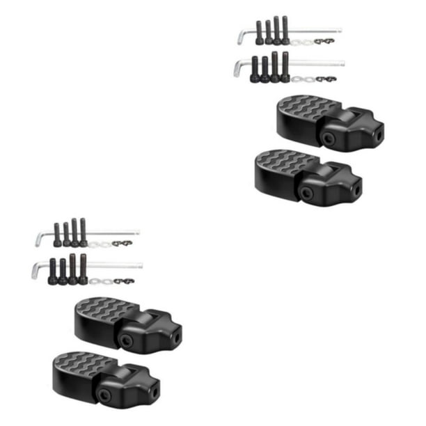 Naiovety Reposapiés Trasero Plegable - Ligero Fácil De Instalar - Para Bicicletas Plegables Amplia Compatibilidad Porta Reposapiés Trasero Negro 2Conjunto