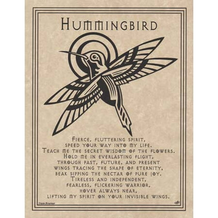 - Home Wall Artwork Prayer Hummingbird Small Parchment Paper Poster Framing Size Print