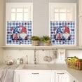 thumbnail image 4 of Independence Day Gnome Kitchen Window Valance and Tier Set Patriotic Star on Check 3 Piece Rod Pocket Valances Short Curtain,Blue White Small Windows Treatment Tiers Curtains for Bedroom/Cafe/Bathroom, 4 of 6
