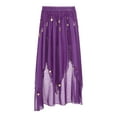 thumbnail image 4 of Haitryli Womens Chiffon Belly Dance Skirt Sequin Beaded Asymmetric Side Split Long Skirts Indian Purple One Size, 4 of 7