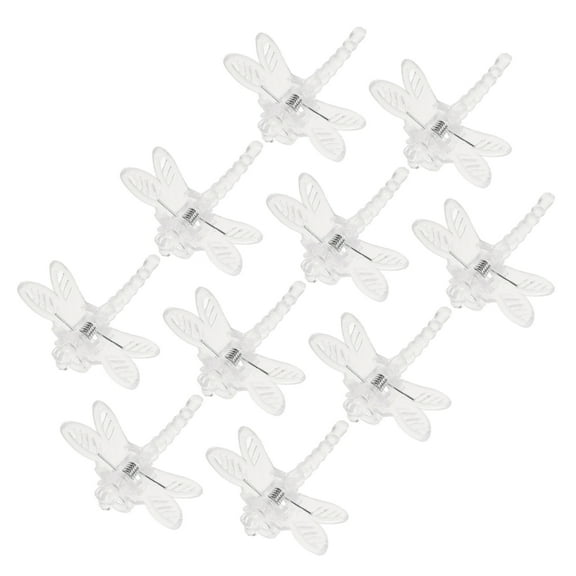 Raindrops 10pcs Dragonfly Orchid Clips Clear Plants Clips Small Plant Stem Clips Convenient Orchid Plants Clips