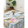 thumbnail image 3 of Easter Eggs Suqare Tablecloth - 54 x 54 Inch, Spring Daisy Eucalyptus Leaves Blue Plaid Waterproof & StainResistant Tablecloth, Washable Oil-proof Table Cover for Dining/Party/Wedding/Camping/Buffet, 3 of 9