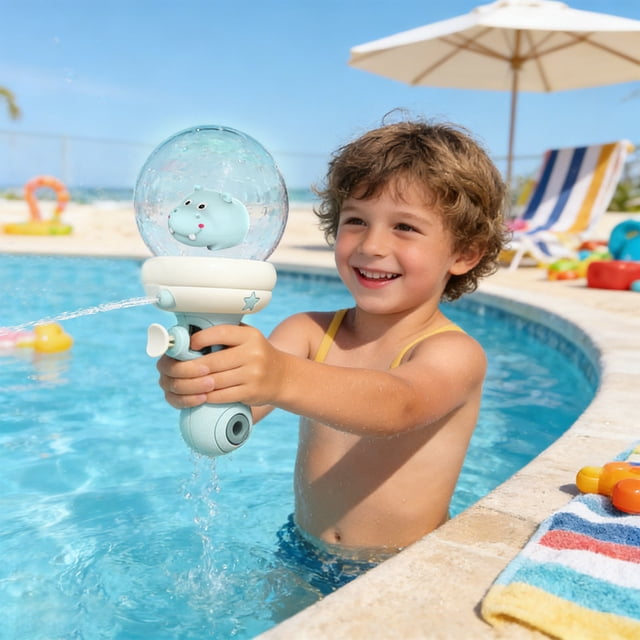 Cartoons Water Guns Squirting Water Boys And Girls Having A Water Fight With Lights And Water Guns
