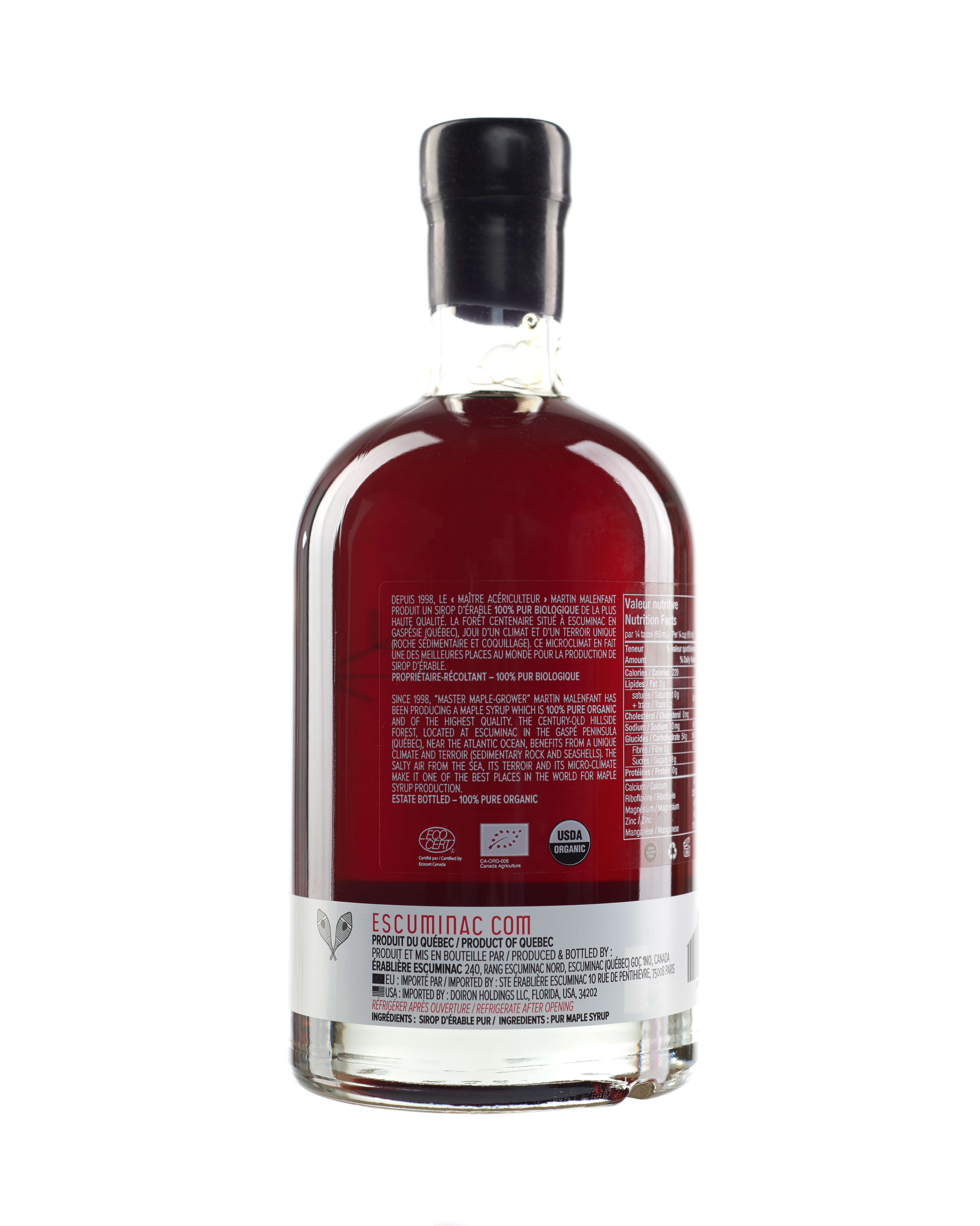 Award Winning Escuminac Late Harvest Maple Syrup 16 9 Fl Oz 500ml Canada Grade A Dark Robust Taste Formerly Maple Syrup Grade B Unblended Pure Organic Single Forest A Perfect 2