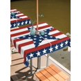 thumbnail image 3 of Square Outdoor Tablecloth With Umbrella Hole And Zipper– 4th of July Waterproof Patio Table Cover for Party, Picnic, Backyard, 60"x60" , Patriotic American Stars Red White And Blue, 3 of 8