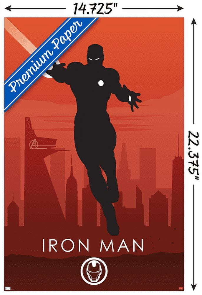 Marvel Heroic Silhouette - Iron Man Wall Poster, 14.725" x 22.375"