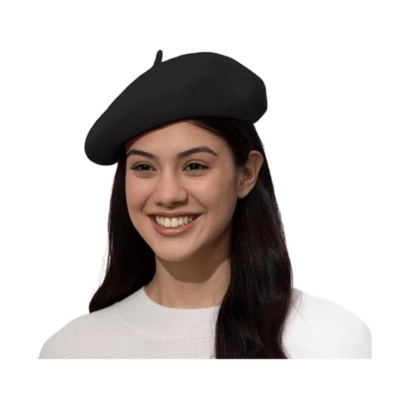 RYLZX Classic French Painter Warm Wool Blend Casual Beret, Black, Unisex