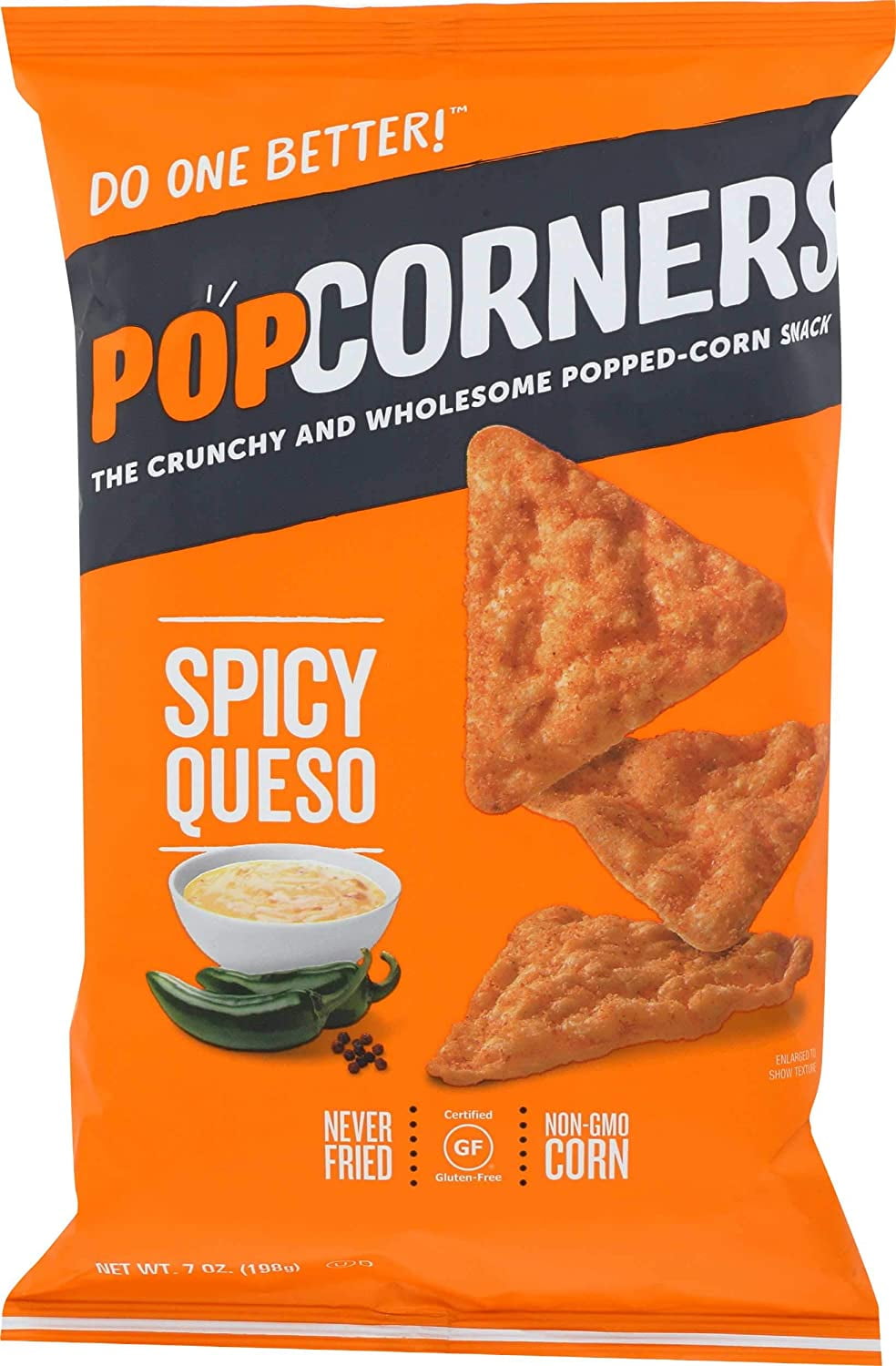 PopCorners GlutenFree Popped Corn Snacks, Spicy Queso, 4Pack 7 oz