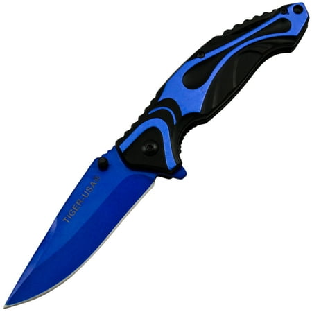 Mission Soldier Tactical Assisted Opening Knife Blue with Blue