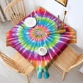 thumbnail image 2 of Rainbow Tie Dye Mandala Pattern Square Tablecloth,Waterproof Square Table Cover,Wipeable Spillproof Washable Table Cover for Home Kitchen Party Decor 42"X42"(107x107cm), 2 of 6