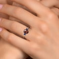 thumbnail image 4 of Gem Stone King 14K White Gold Red Garnet and Blue Created Sapphire Engagement Ring for Women | 1.81 Cttw | Oval Checkerboard 8X6MM | Gemstone January Birthstone | Size 7, 4 of 6