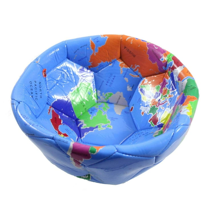 INFLATED Earth Globe Soccer Ball - 8 Sports Ball - Outdoor Athletic Play  Toy