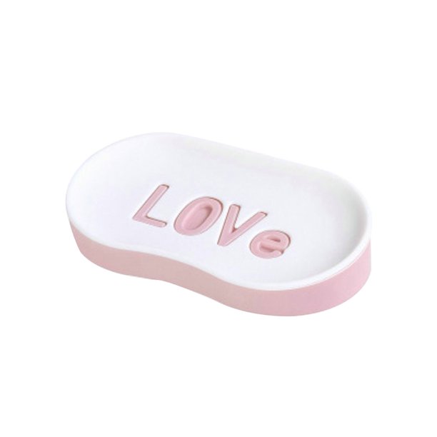 EeaseMX Jabonera de doble capa, sin perforaciones, para pared, para baño (rosa)