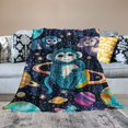 thumbnail image 2 of Orinice Monkeys Planets Space Warm Lightweight Blanket Soft Fleece Blankets Throw Blanket for Living Rooms Sofa Decor Cow Gifts All Seasons Bedding 40x50in, 2 of 6