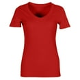 thumbnail image 3 of Adeawade Womens Tops V Neck T Shirts Short Sleeve Solid Color Elegants Tee Clothes M Red, 3 of 4
