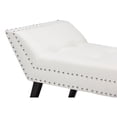 thumbnail image 4 of Skyline Decor White Faux Leather Upholstered Large Ottoman Seating Bench, 4 of 5