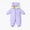 Purple, variant on 0-3T Baby Winter Warm Cotton Puffer Hooded Jumpsuit Coat Romper Snowsuit for Newborn Infant Toddler Girls Boys