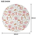 thumbnail image 6 of Pink Baseball Game Snacks Pattern Round Tablecloth 60"x60",Wrinkle Wipeable Table Cloth for Kitchen Dining Room Picnic Patio Party, 6 of 6