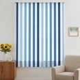 thumbnail image 3 of Blue Stripe Sheer Curtains 63 Inches Long, Ombre Geometric Farmhouse Vertical Striped Light Filering Curtains, Breathable Simi Curtain Privacy Drapes for Living Room Bedroom Window Treatment, 3 of 9