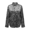 thumbnail image 4 of MEICHEN Button Down Shirts for Women Fashion Elegant Leopard Print Button Down Shirts Collared Long Sleeve Blouses Tops Womens Tops, 4 of 5