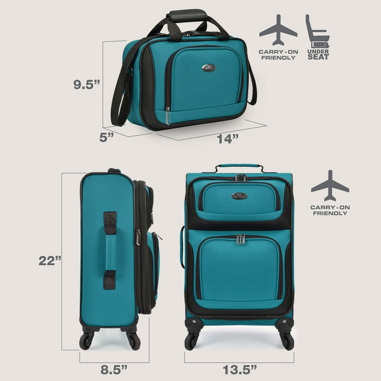 U.S. Traveler Rio 2-Piece Lightweight Compact Carry-on Luggage