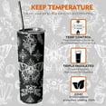thumbnail image 6 of Goth Tumbler 20 oz Travel Coffee Mug Boho Butterfly Print Skinny Tumblers with Lid and Straw Stainless Steel Insulated Coffee Cups Gothic Lover Gifts for Women, 6 of 6